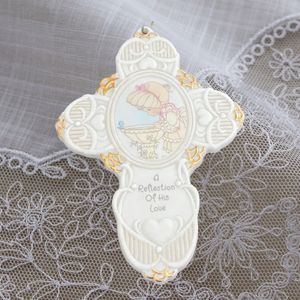 Precious Moments "A Reflection of His Love" Cross Hanging Ornament 1997